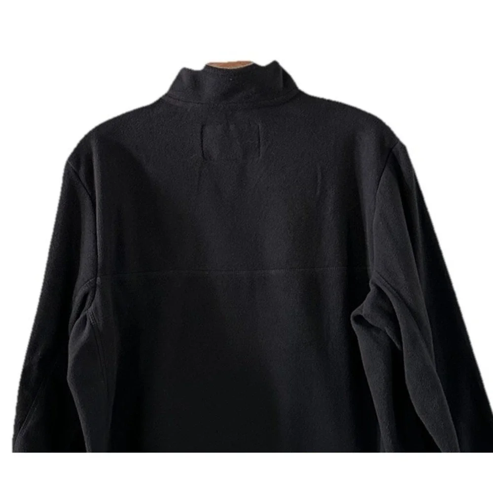 Lands End Men's Tall Anyweather Quarter Zip Fleece Pullover Black Medium New